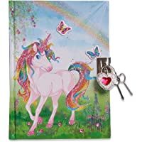 Los mejores  - Diario infantil con unicornio mágico y purpurina de Lucy Locket - Diario con candado y llaves